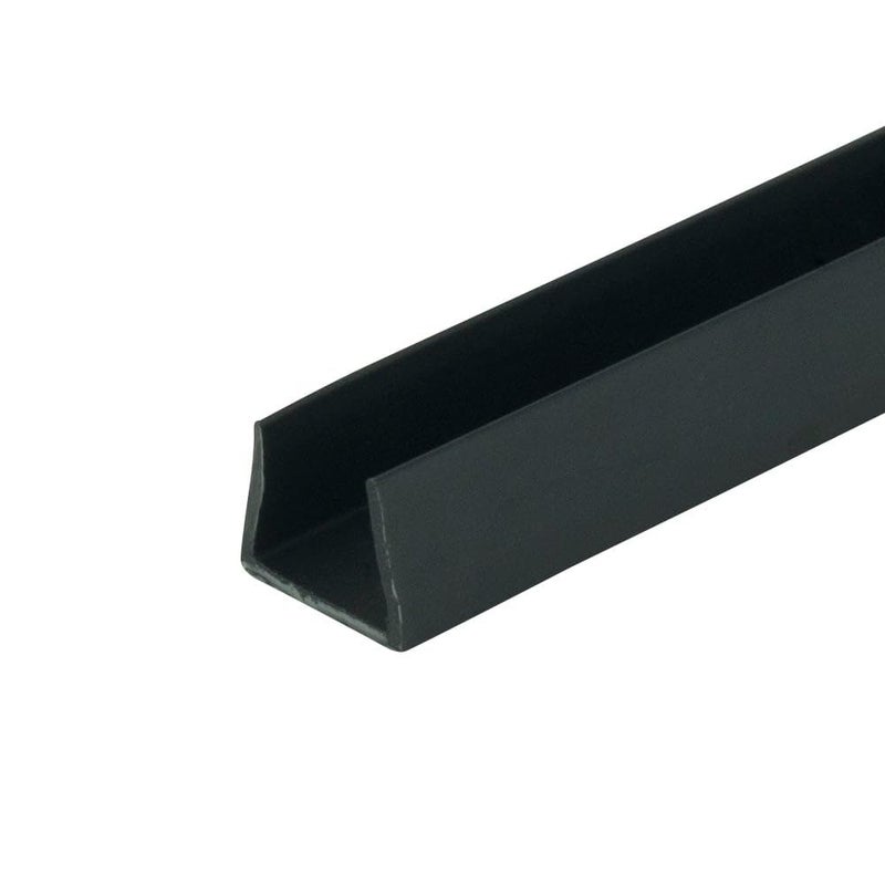 Outwater Plastics Black 1/2'' Styrene Plastic U-Channel/C-Channel 36 Inch Lengths (Pack of 4) - Image 1